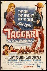 4d851 TAGGART  1sh '64 Tony Young, Dan Duryea, Louis L'Amour, western!