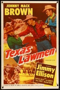 4d870 TEXAS LAWMEN  1sh '51 Johnny Mack Brown, Jim Ellison!