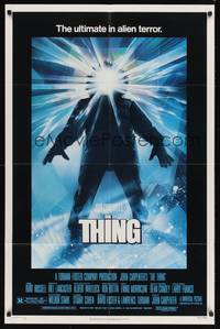 4d878 THING regular 1sh '82 John Carpenter, cool sci-fi horror art, the ultimate in alien terror!