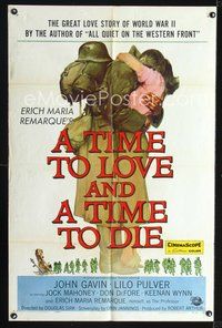 4d894 TIME TO LOVE & A TIME TO DIE  1sh '58 a great love story of WWII by Erich Maria Remarque!