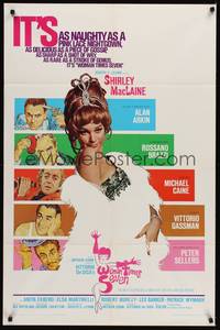 4d979 WOMAN TIMES SEVEN  1sh '67 sexy Shirley MacLaine is as naughty as a pink lace nightgown!