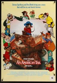 4e523 AMERICAN TAIL Aust 1sh '86 Steven Spielberg, Don Bluth, different art of Fievel the mouse!