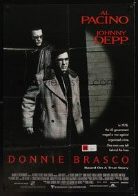 4e529 DONNIE BRASCO Aust 1sh '97 Al Pacino is betrayed by undercover cop Johnny Depp!