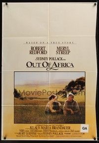 4e545 OUT OF AFRICA Aust 1sh '85 Robert Redford & Meryl Streep, directed by Sydney Pollack!