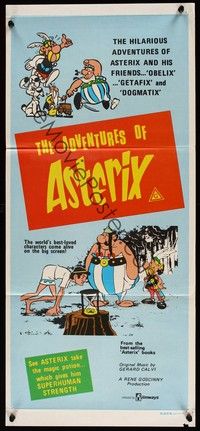 4e572 ADVENTURES OF ASTERIX Aust daybill '76 French cartoon, cool artwork!