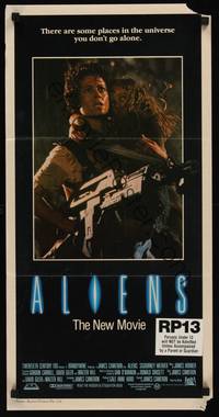 4e577 ALIENS Aust daybill '86 James Cameron, there are some places you don't go alone!