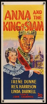 4e585 ANNA & THE KING OF SIAM Aust daybill '46 Irene Dunne, Rex Harrison & Linda Darnell!