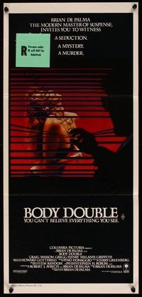 4e612 BODY DOUBLE Aust daybill '84 Brian De Palma, voyeur Craig Wasson & sexy Melanie Griffith!