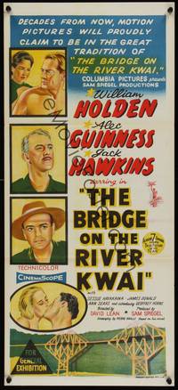 4e618 BRIDGE ON THE RIVER KWAI Aust daybill '58 William Holden, Alec Guinness, David Lean classic!