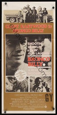 4e621 BRONCO BILLY Aust daybill '80 Scatman Crothers, Clint Eastwood directs & stars!