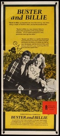 4e624 BUSTER & BILLIE Aust daybill '74 Jan-Michael Vincent loves trampy Joan Goodfellow!