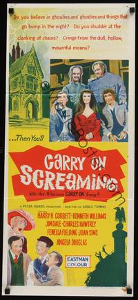 4e631 CARRY ON SCREAMING Aust daybill '66 English sexy horror comedy!