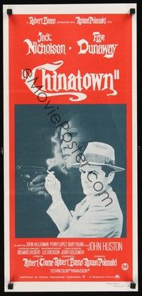 4e635 CHINATOWN Aust daybill R70s Amsel art of smoking Nicholson & Faye Dunaway, Roman Polanski!
