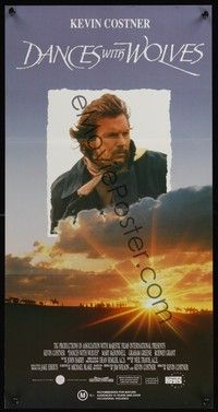4e656 DANCES WITH WOLVES Aust daybill '90 Kevin Costner & Native American Indians!