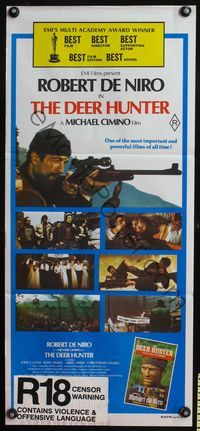 4e665 DEER HUNTER awards Aust daybill '78 Robert De Niro w/rifle, Michael Cimino directed!