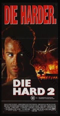 4e670 DIE HARD 2 Aust daybill '90 tough guy Bruce Willis is in the wrong place at the right time!