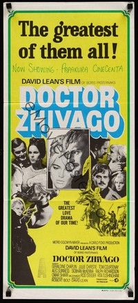 4e672 DOCTOR ZHIVAGO Aust daybill R70s Omar Sharif, Julie Christie, David Lean English epic!