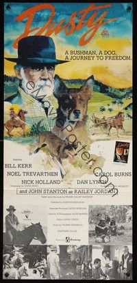 4e679 DUSTY Aust daybill '83 Bill Kerr, Noel Trevarthen, journey to freedom, Wilkin art!