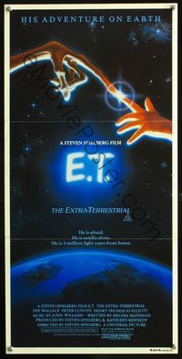 4e680 E.T. THE EXTRA TERRESTRIAL Aust daybill '82 Steven Spielberg classic, John Alvin art!