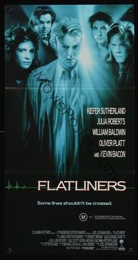 4e698 FLATLINERS Aust daybill '90 Kiefer Sutherland, Julia Roberts, Kevin Bacon, Baldwin, Platt!