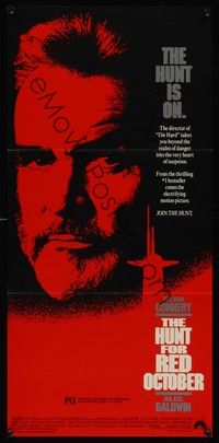 4e750 HUNT FOR RED OCTOBER Aust daybill '90 Russian military submarine captain Sean Connery!