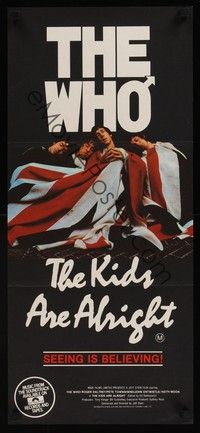 4e765 KIDS ARE ALRIGHT Aust daybill '79 Jeff Stein, Roger Daltrey, Peter Townshend, The Who!