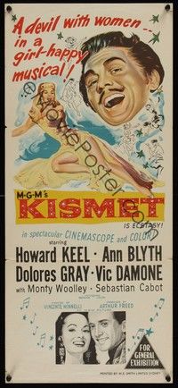 4e770 KISMET Aust daybill '56 Howard Keel is a devil with women, Ann Blyth!