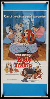 4e772 LADY & THE TRAMP Aust daybill R80 Walt Disney romantic canine dog classic cartoon!