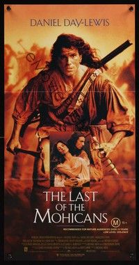 4e776 LAST OF THE MOHICANS Aust daybill '92 Native American Indian Daniel Day Lewis!