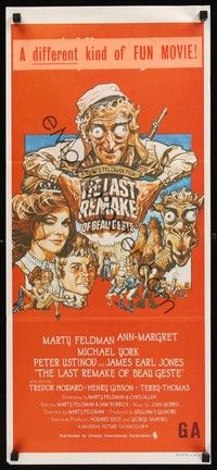 4e777 LAST REMAKE OF BEAU GESTE Aust daybill '77 art of Marty Feldman, Ann-Margret by Struzan!