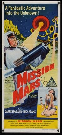4e823 MISSION MARS Aust daybill '68 Darren McGavin, a fantastic sci-fi adventure into the unknown!