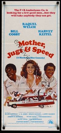 4e830 MOTHER, JUGS & SPEED Aust daybill '76 art of sexy Raquel Welch, Bill Cosby & Harvey Keitel!