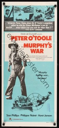 4e834 MURPHY'S WAR Aust daybill '71 Peter O'Toole, WWII was ending, WWMurphy was about to begin!