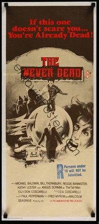 4e862 PHANTASM Aust daybill '79 The Never Dead, cool art by Joe Smith!