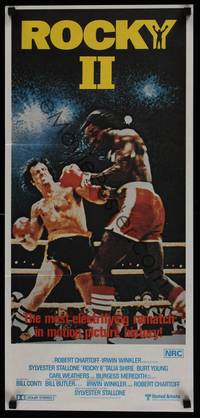 4e897 ROCKY II Aust daybill '79 Sylvester Stallone & Carl Weathers fight in ring, boxing sequel!
