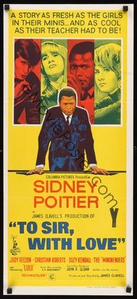 4e956 TO SIR, WITH LOVE Aust daybill '67 Sidney Poitier, Lulu, directed by James Clavell!
