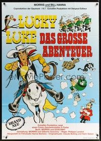 4e233 LES DALTON EN CAVALE German 33x47 '83 Jacques Balutin, wacky art of Lucky Luke on horseback!