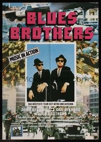 4e249 BLUES BROTHERS German '80 John Belushi & Dan Aykroyd are on a mission from God!