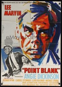 4e307 POINT BLANK German '67 cool art of Lee Marvin, Angie Dickinson, John Boorman film noir!
