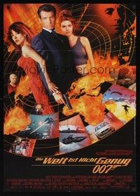 4e341 WORLD IS NOT ENOUGH black style German '99 Brosnan as James Bond, Richards, Sophie Marceau!