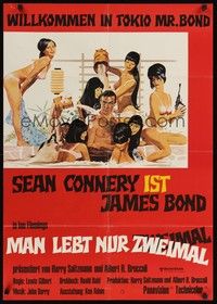 4e343 YOU ONLY LIVE TWICE German R70s art of Sean Connery as James Bond by Robert McGinnis!