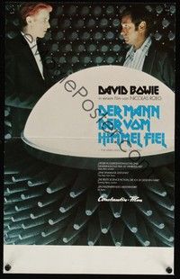 4e236 MAN WHO FELL TO EARTH linen German 12x19 '76 directed by Nicolas Roeg, David Bowie!