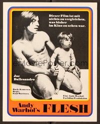 4e385 ANDY WARHOL'S FLESH German LC '70 naked Joe Dallesandro & infant by Francesco Scavullo!