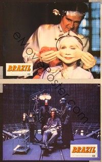 4e395 BRAZIL 2 German LCs '85 directed by Terry Gilliam, Johnathan Pryce, Katherine Helmond!