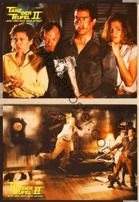 4e421 EVIL DEAD 2 2 German LCs '87 Sam Raimi, Bruce Campbell is Ash, Dead By Dawn!