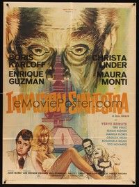 4e043 INCREDIBLE INVASION Mexican poster '71 close-up artwork of creepy Boris Karloff!