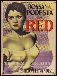 4e065 ROSANNA Mexican poster '53 La Red, Crox Alvarado, art of sexy Rossana Podesta!