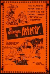 4e571 ADVENTURES OF ASTERIX New Zealand daybill '76 French cartoon, cool artwork!
