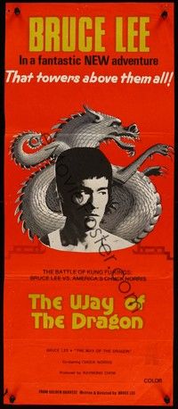 4e888 RETURN OF THE DRAGON New Zealand daybill '74 Bruce Lee kung fu classic, Way of the Dragon!
