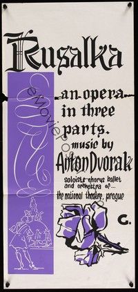 4e904 RUSALKA New Zealand daybill '70s Anton Dvorak's three part opera!
